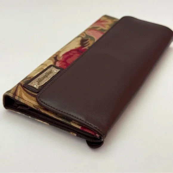 Longaberger Brown and Floral Women's Wallet - Picture 4 of 8